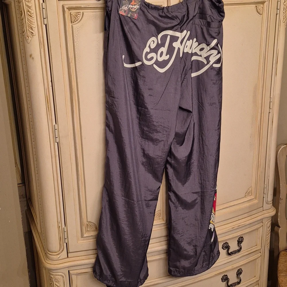 Ed Hardy "Love Kills Slowly" Nylon Parachute Pants - Picture 8 of 13